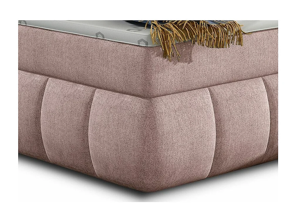 Lit continental matelassé tissu rose Florencia-140x200