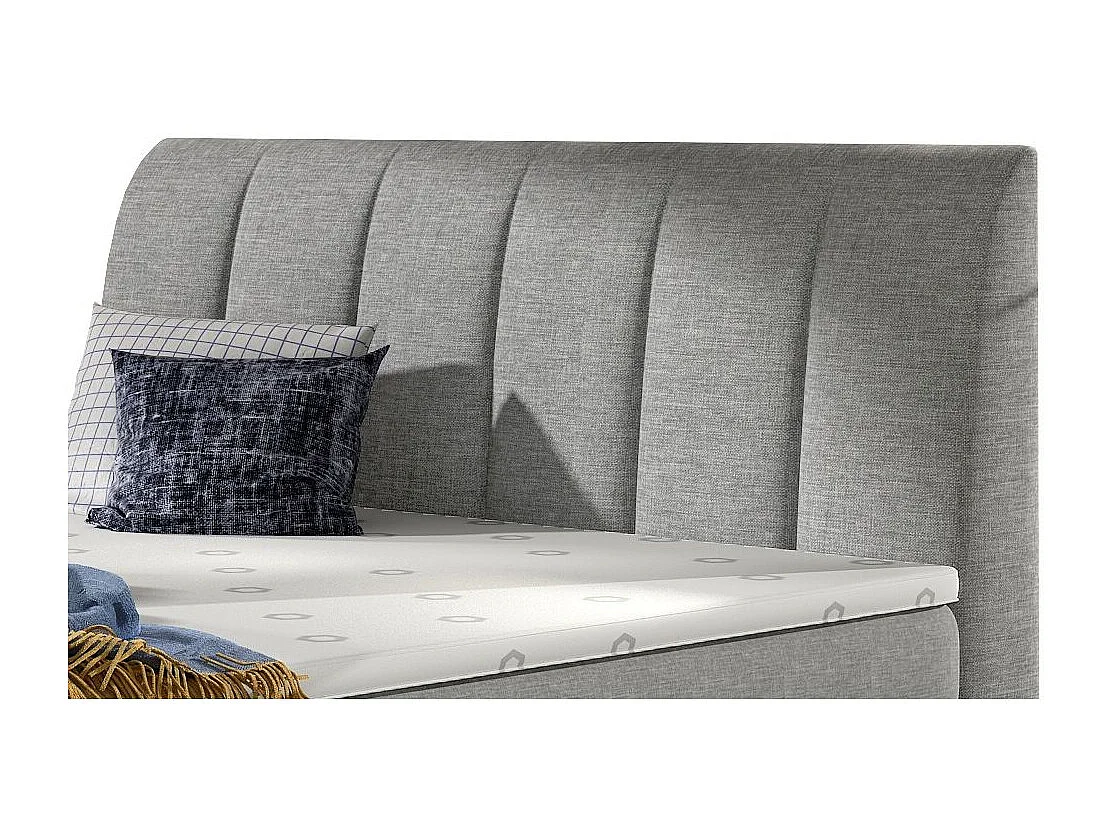 Lit continental matelassé tissu gris clair Florencia-160x200