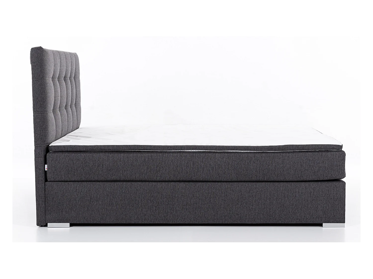 Lit boxspring tissu gris clair avec matelas et surmatelas Kavin-180x200