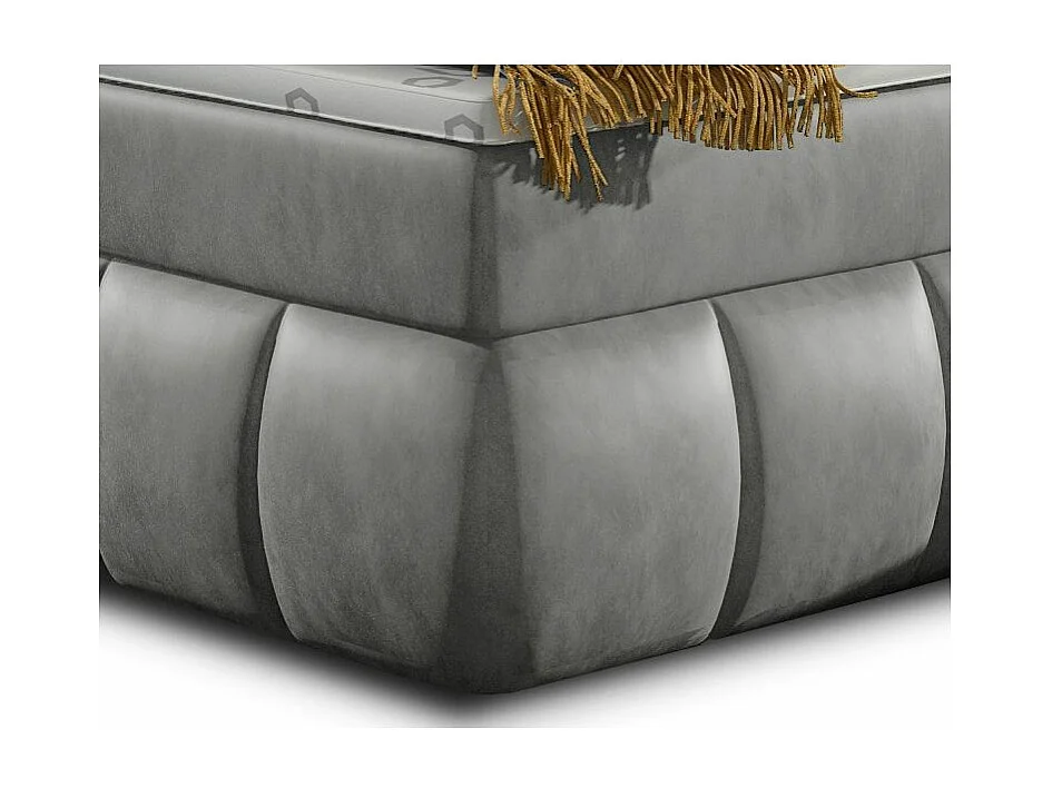 Lit continental matelassé velours gris Florencia-140x200