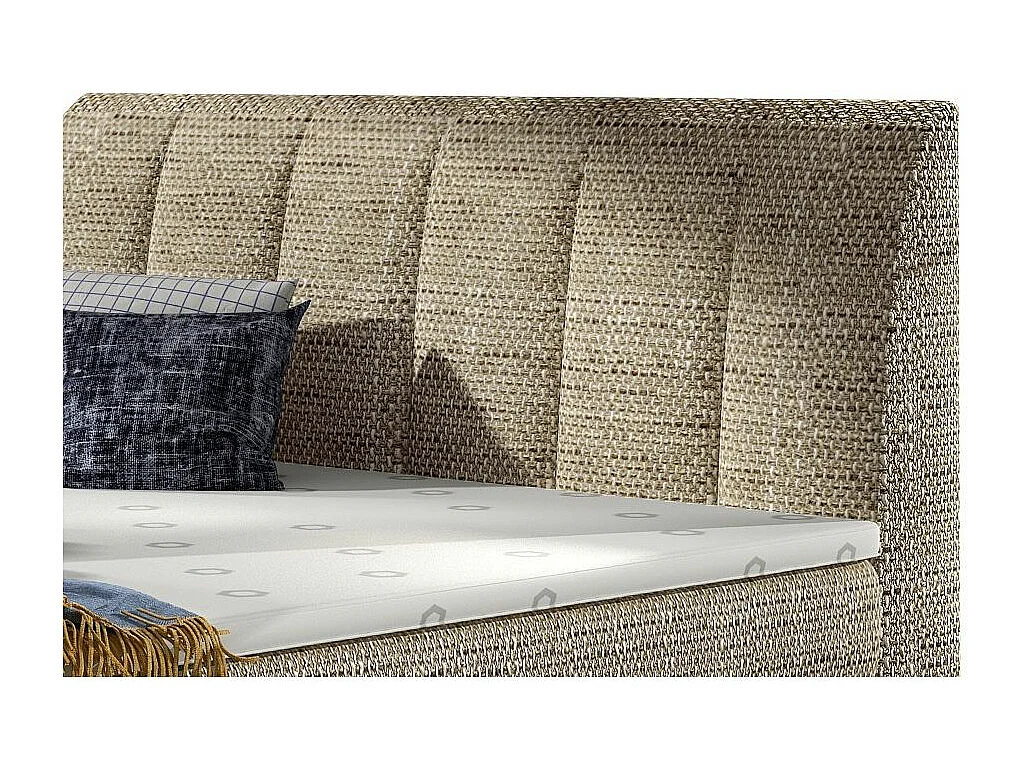 Lit continental matelassé tissu beige clair chiné Florencia-140x200