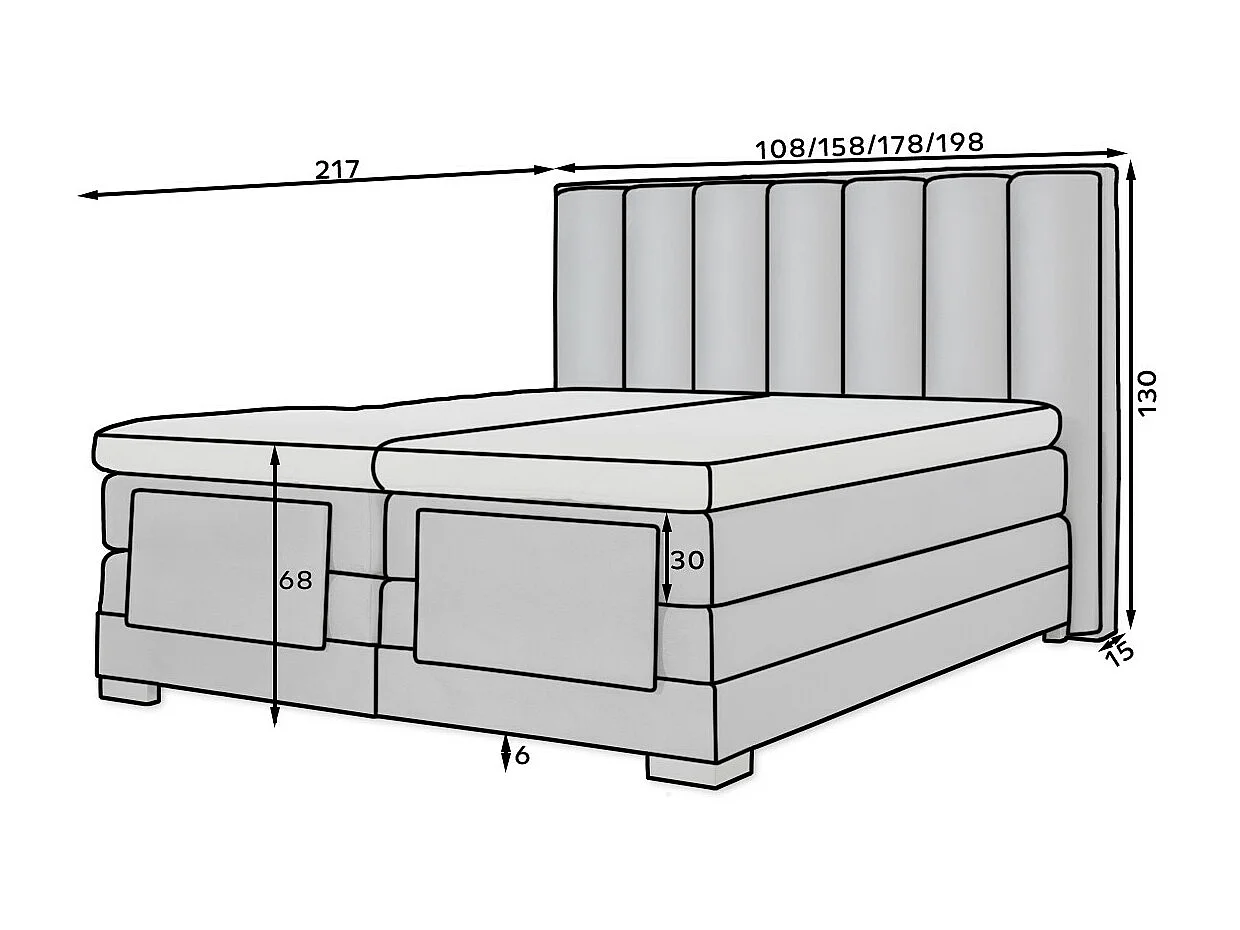 Elektrisch boxspringbed in roeststof met Arkos matras en bovenmatras-Slapen 180x200cm