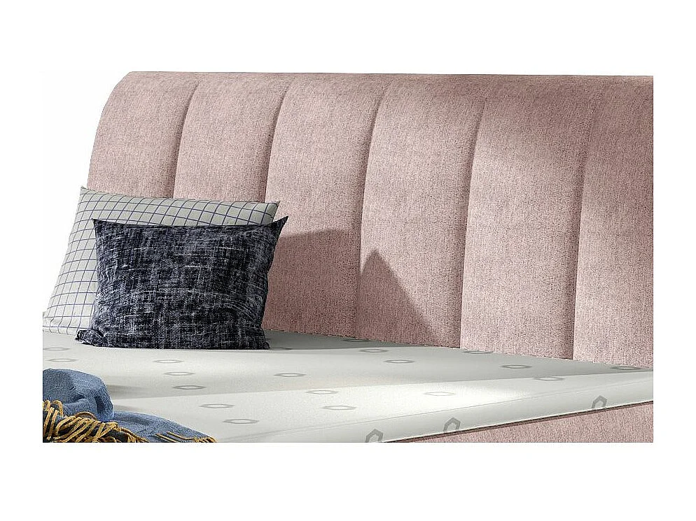 Lit continental matelassé tissu rose Florencia-180x200