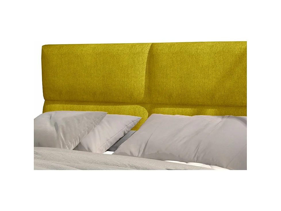 Lit continental capitonné tissu jaune Weber-140x200