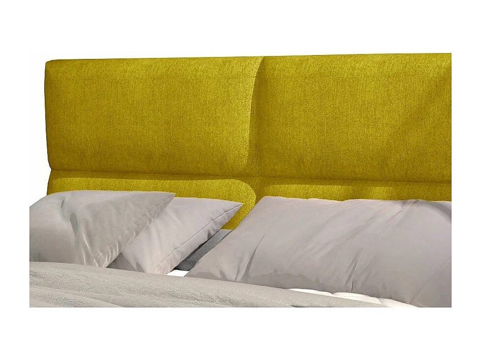 Lit continental capitonné tissu jaune Weber-140x200