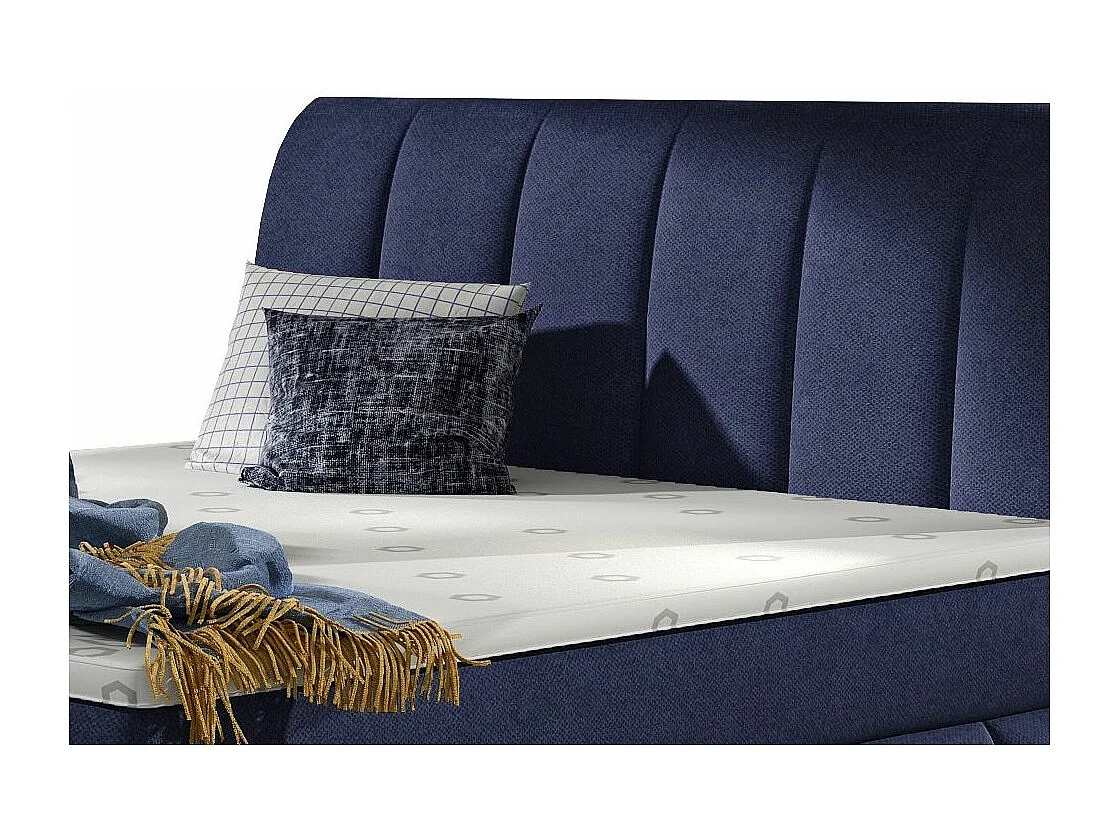 Florencia donkerblauw gewatteerd continentaal bed-Slapen 160x200cm