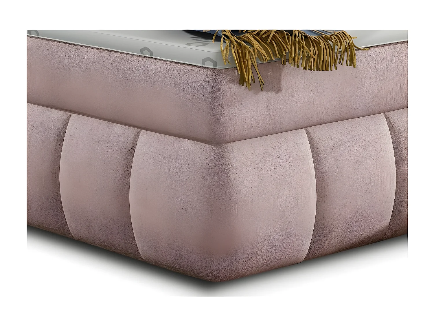 Lit continental matelassé tissu rose Florencia-160x200