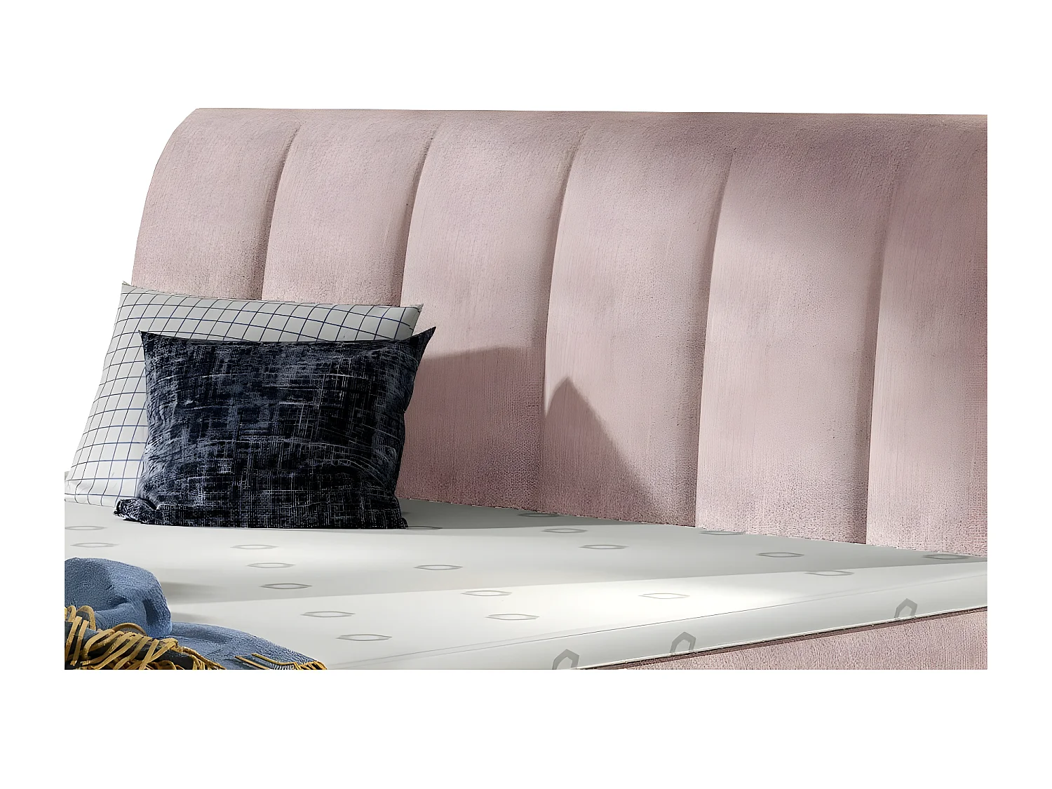 Lit continental matelassé tissu rose Florencia-160x200