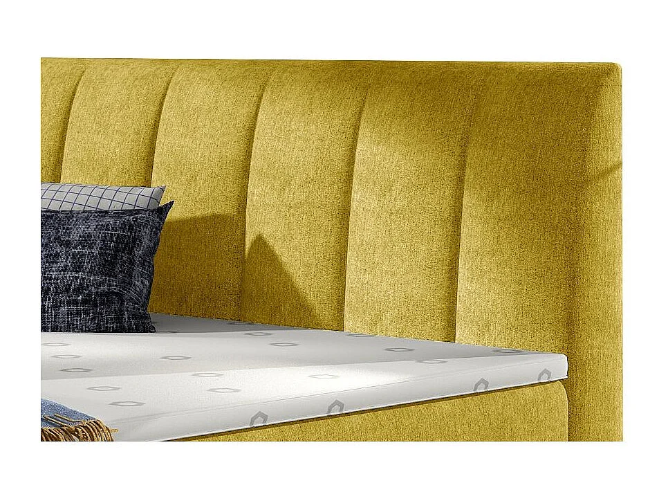 Florencia olijfgeel gewatteerd continentaal bed van stof-Slapen 140x200cm