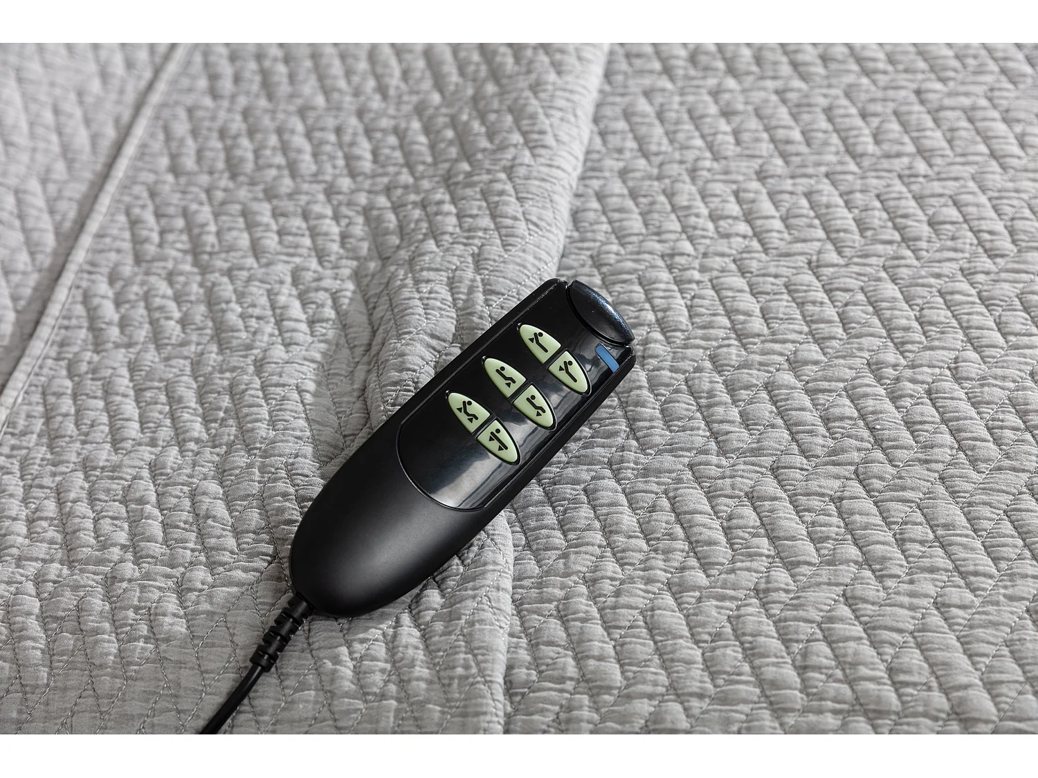 Lit continental électrique velours bleu avec matelas et surmatelas Karmen-160x200