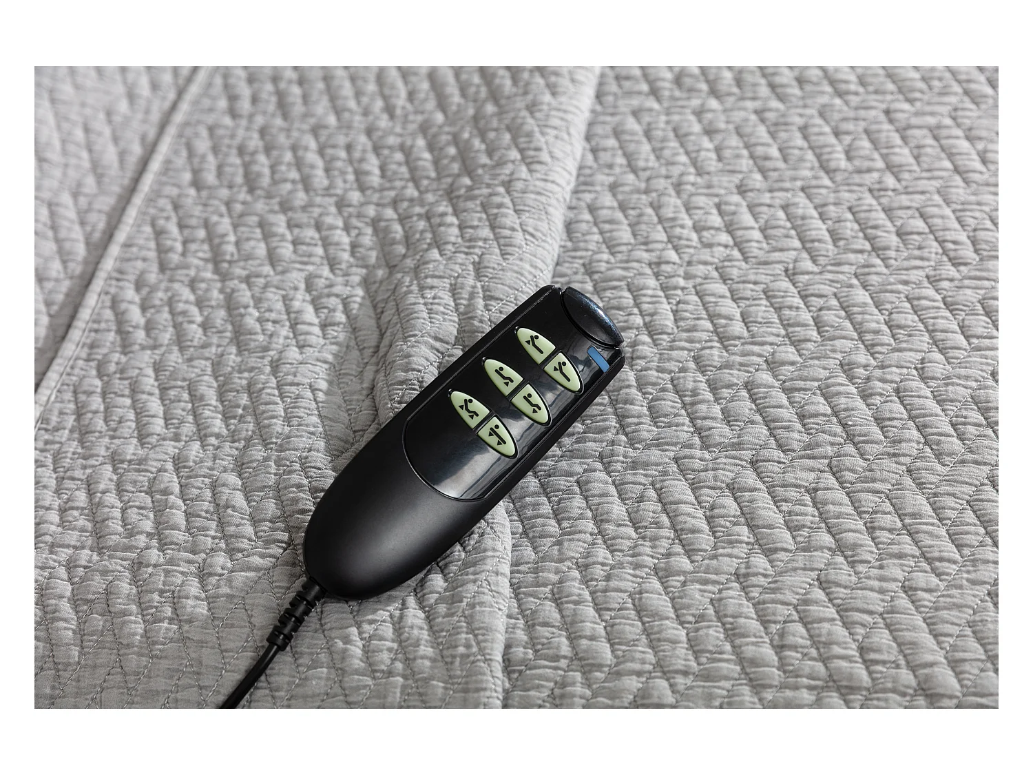 Lit continental électrique tissu marron avec matelas et surmatelas Karmen-90x200