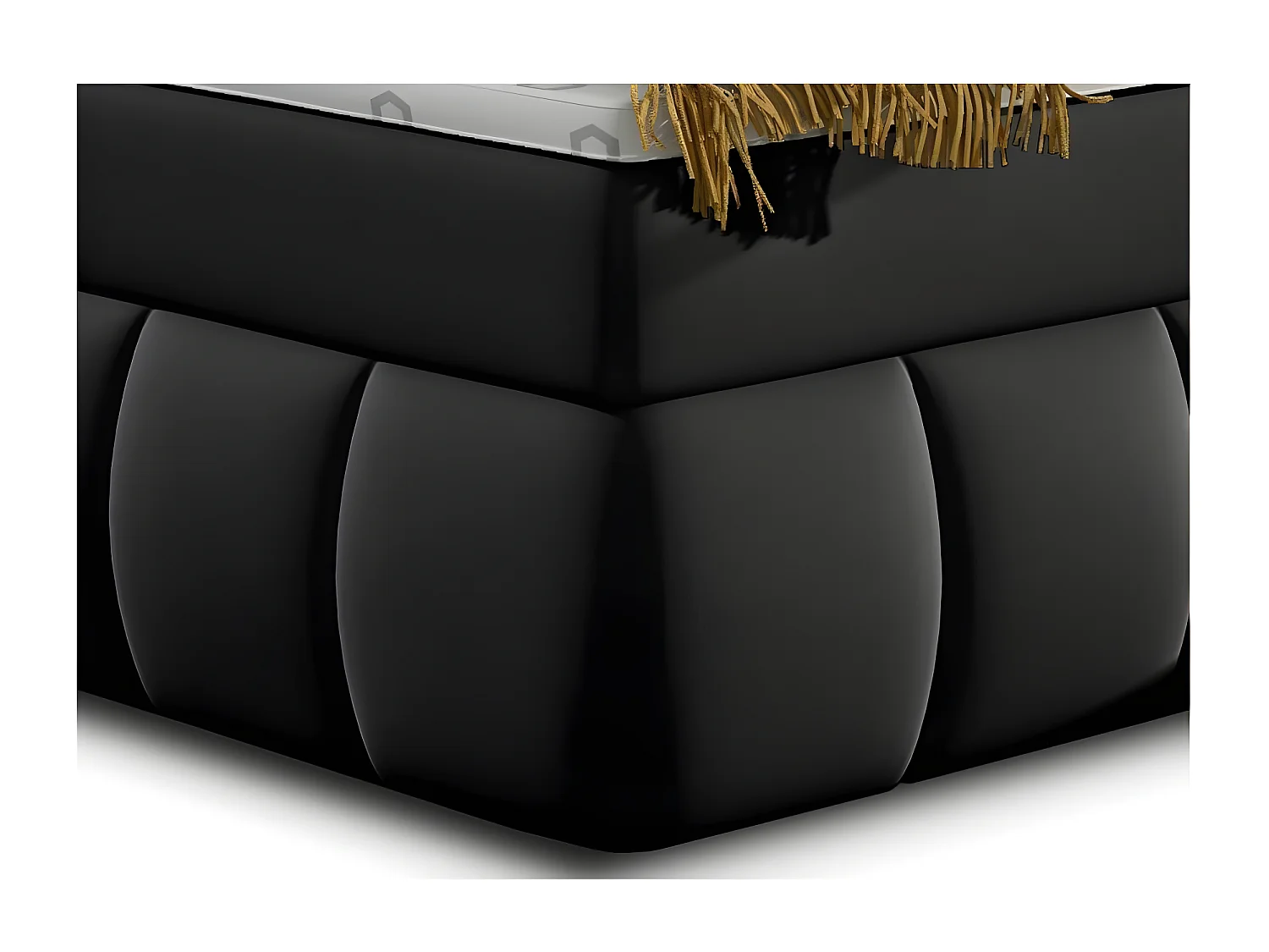 Florencia zwart kunstleer gewatteerd continentaal bed-Slapen 180x200cm