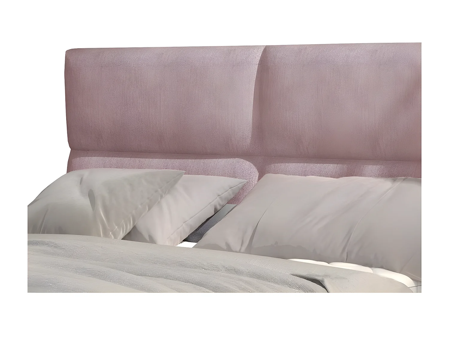 Lit continental capitonné tissu rose Weber-160x200