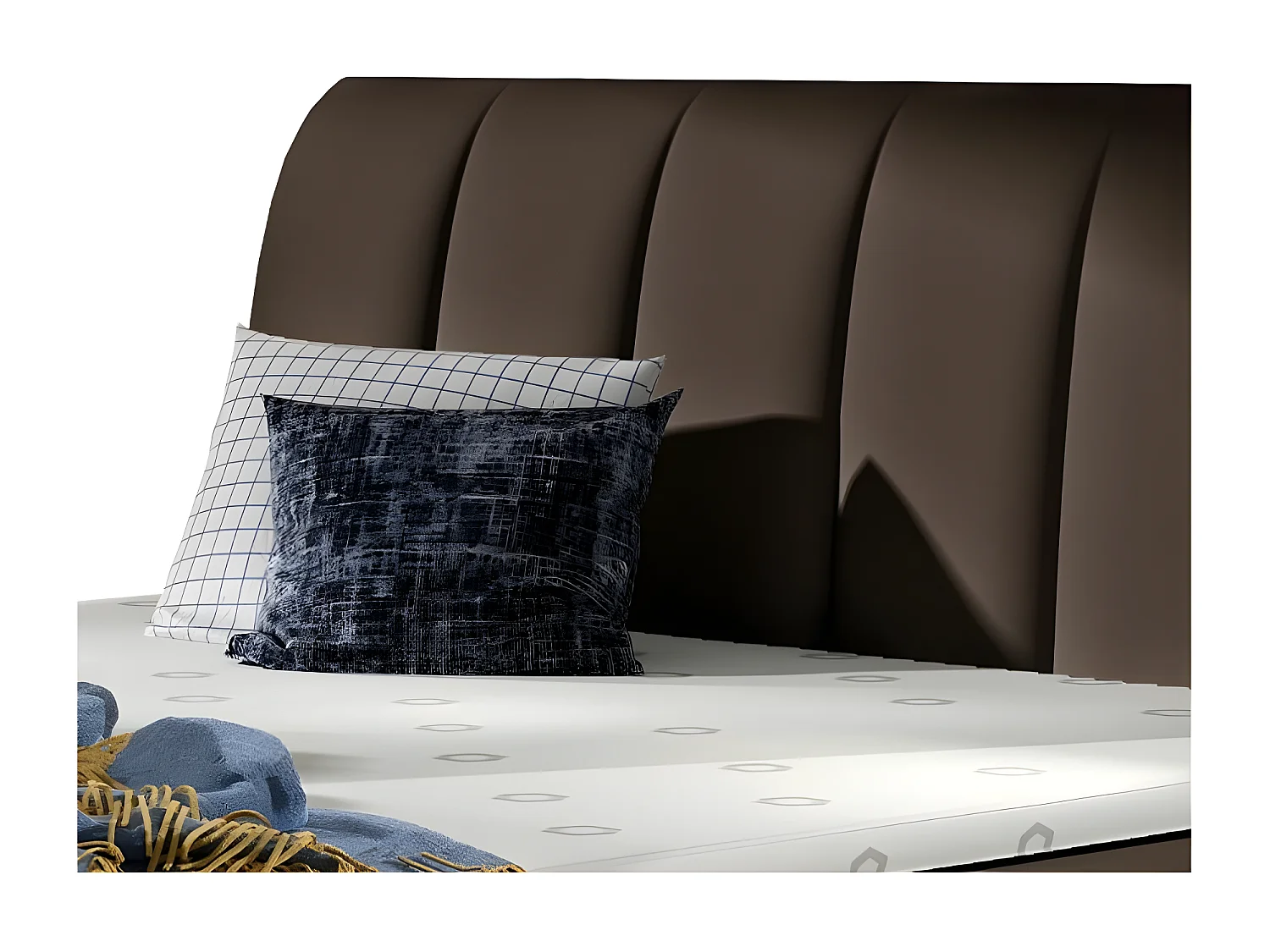 Florencia bruin kunstleer gewatteerd continentaal bed-Slapen 160x200cm