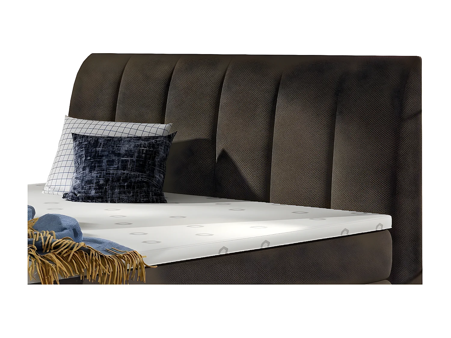 Lit continental matelassé tissu brun Florencia-140x200