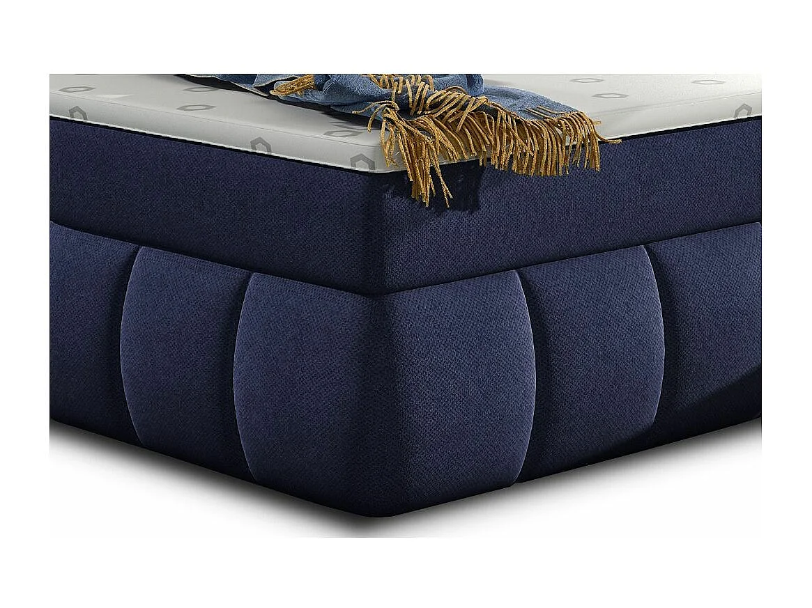 Lit continental matelassé tissu bleu foncé Florencia-180x200