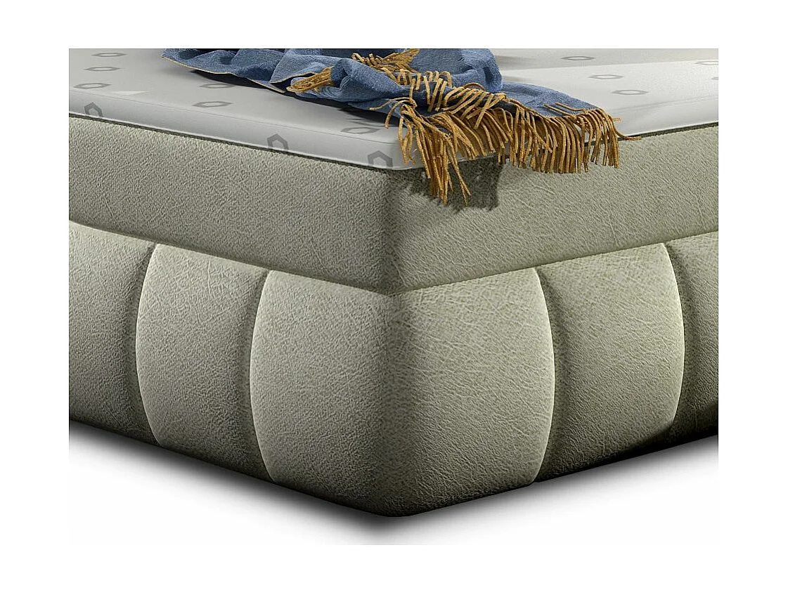 Lit continental matelassé tissu beige clair Florencia-140x200