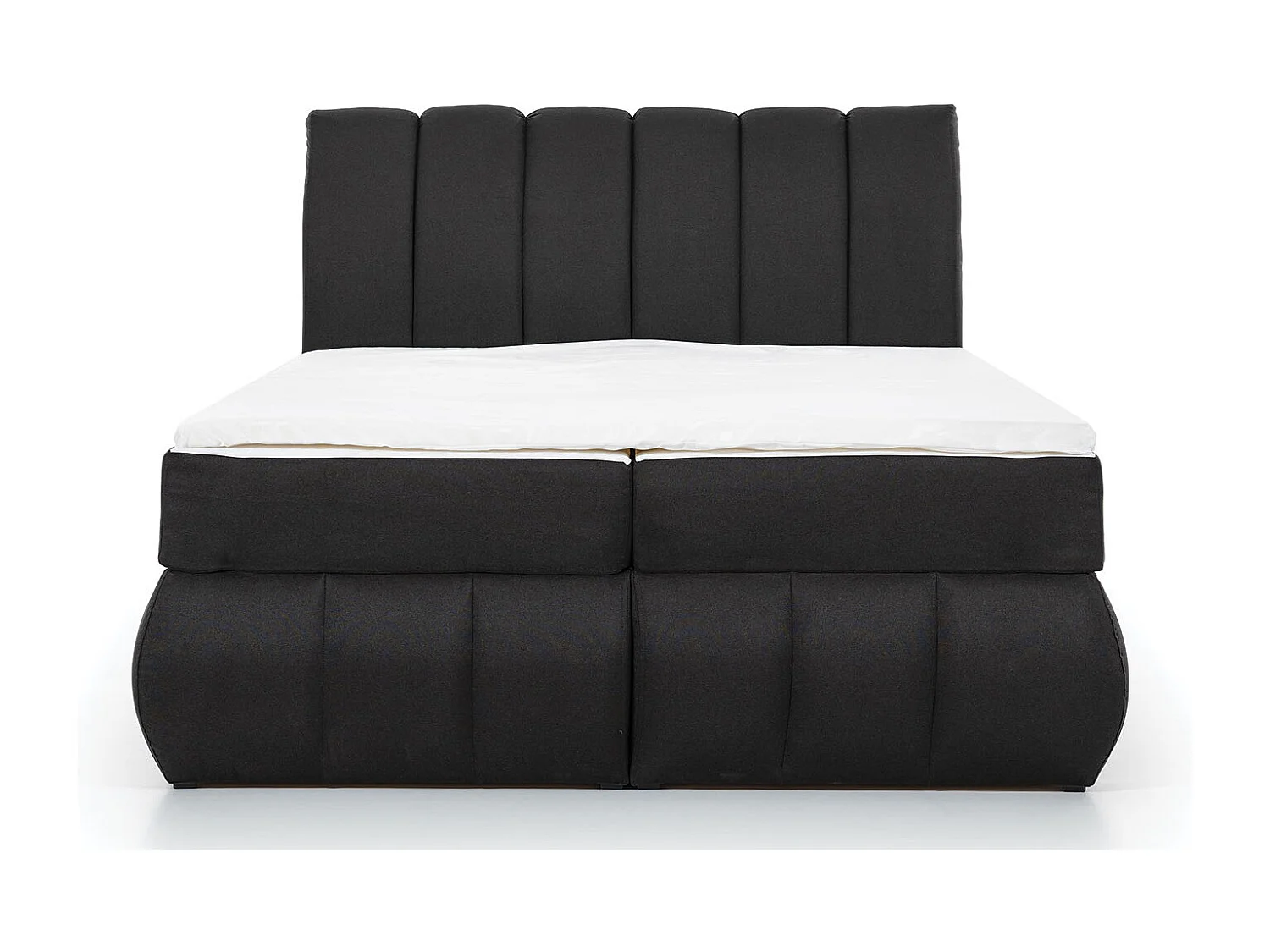 Lit continental matelassé velours marron Florencia-180x200