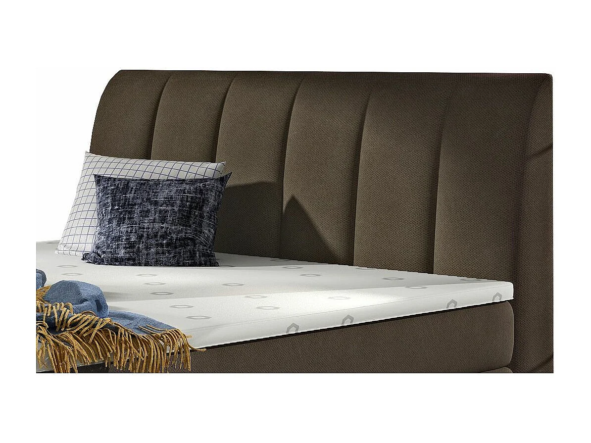 Florencia gewatteerd continentaal bed van bruine stof-Slapen 160x200cm