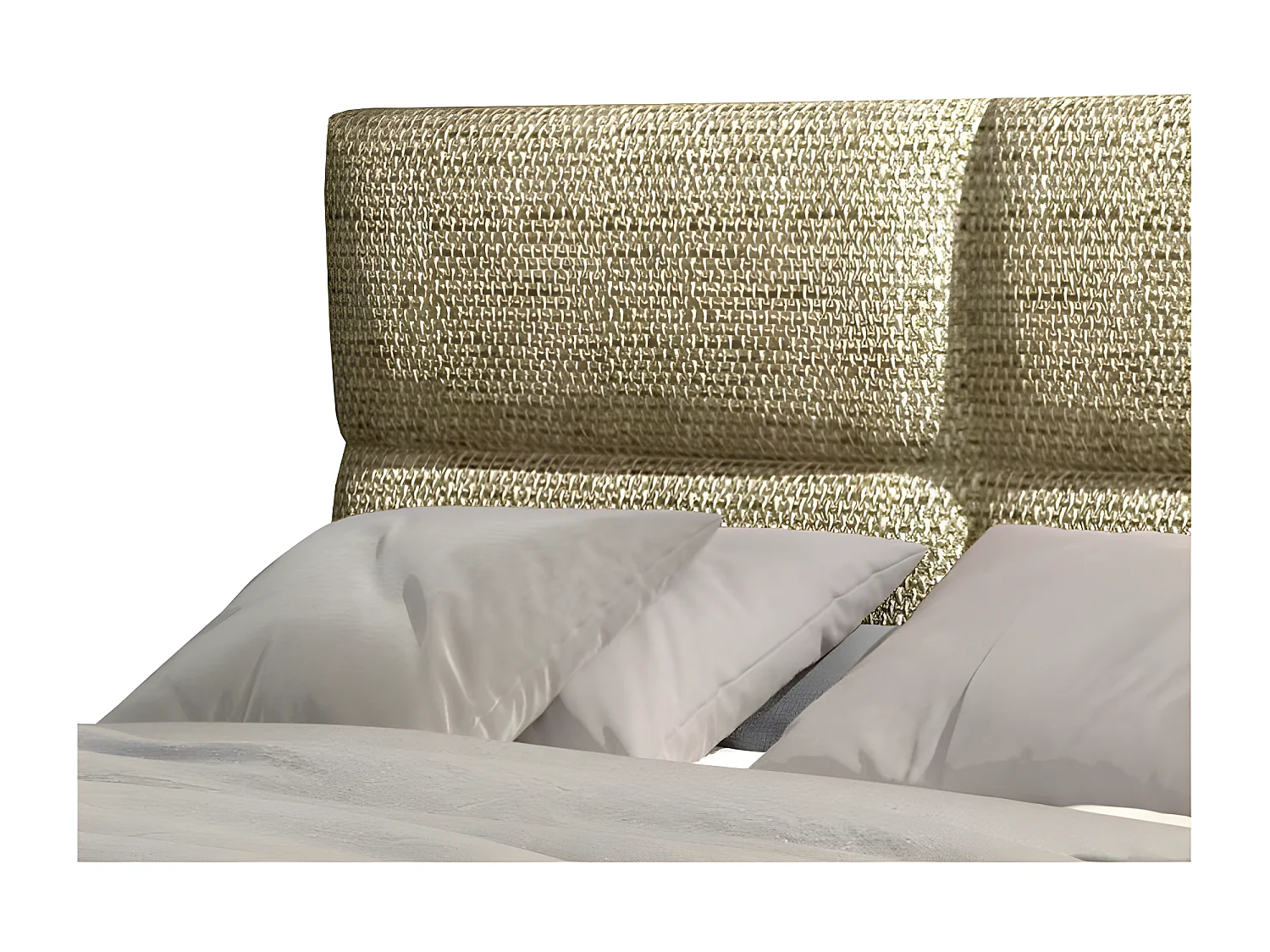 Weber gewatteerd continentaal bed van lichtbeige gemêleerde stof-Slapen 160x200cm