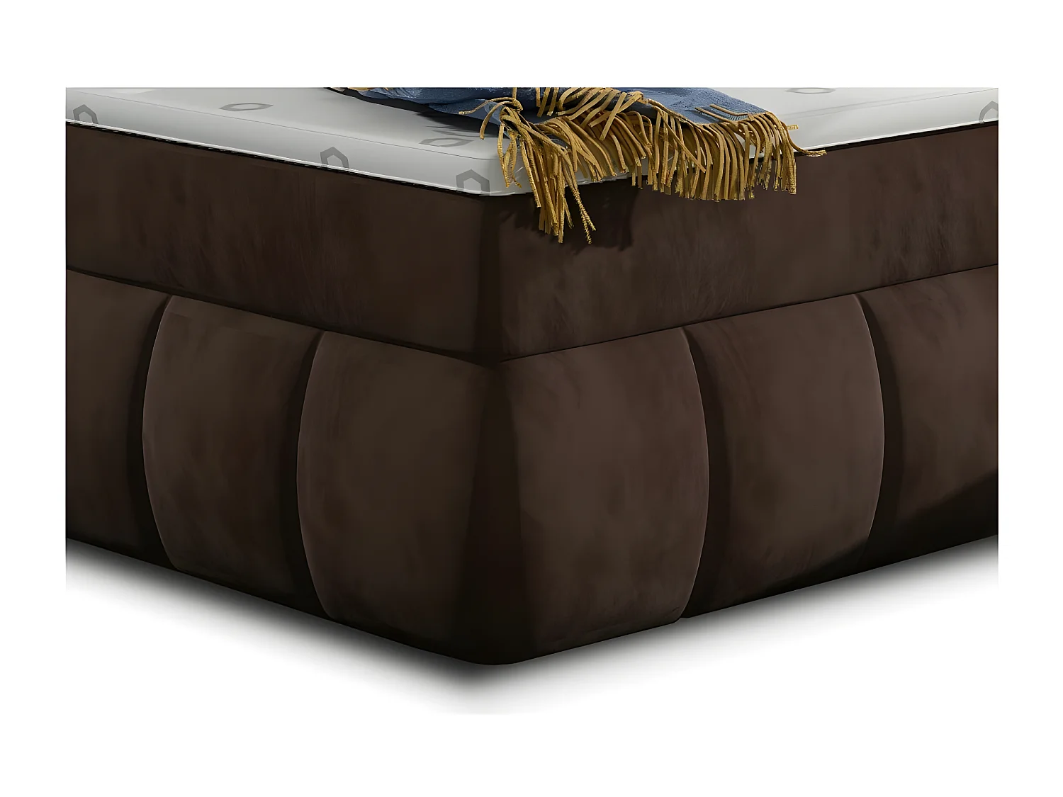 Florencia bruin fluwelen gewatteerd continentaal bed-Slapen 140x200cm