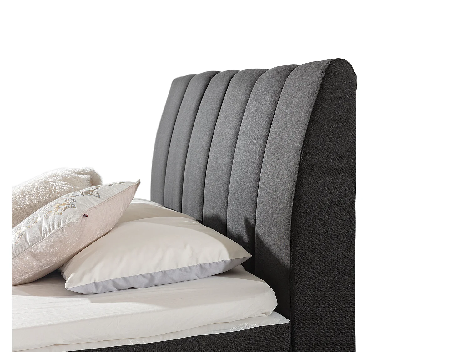 Florencia gewatteerd continentaal bed van bruine stof-Slapen 180x200cm