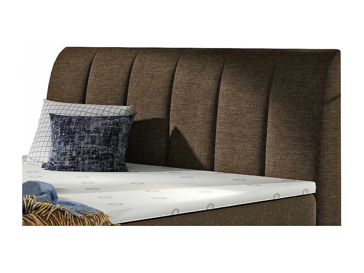 Lit continental matelassé tissu marron Florencia-180x200