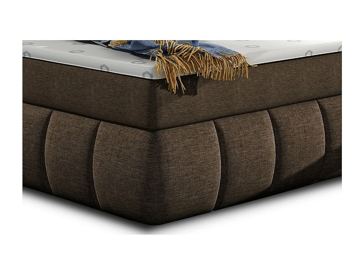 Lit continental matelassé tissu marron Florencia-180x200