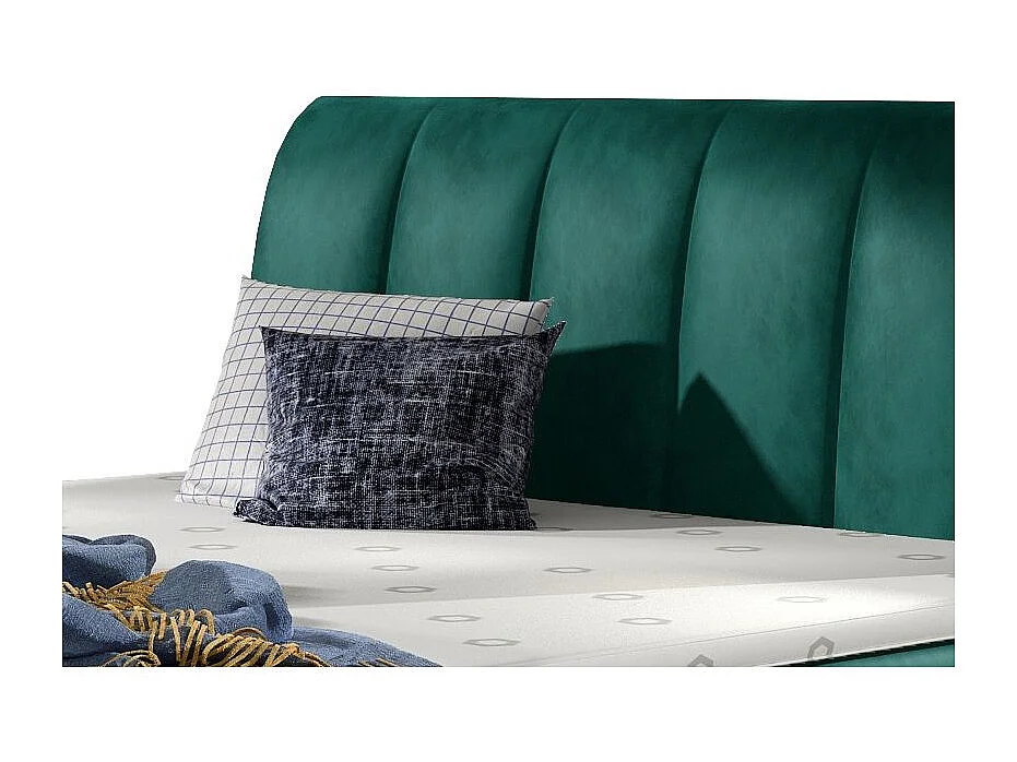 Lit continental matelassé velours vert Florencia-140x200