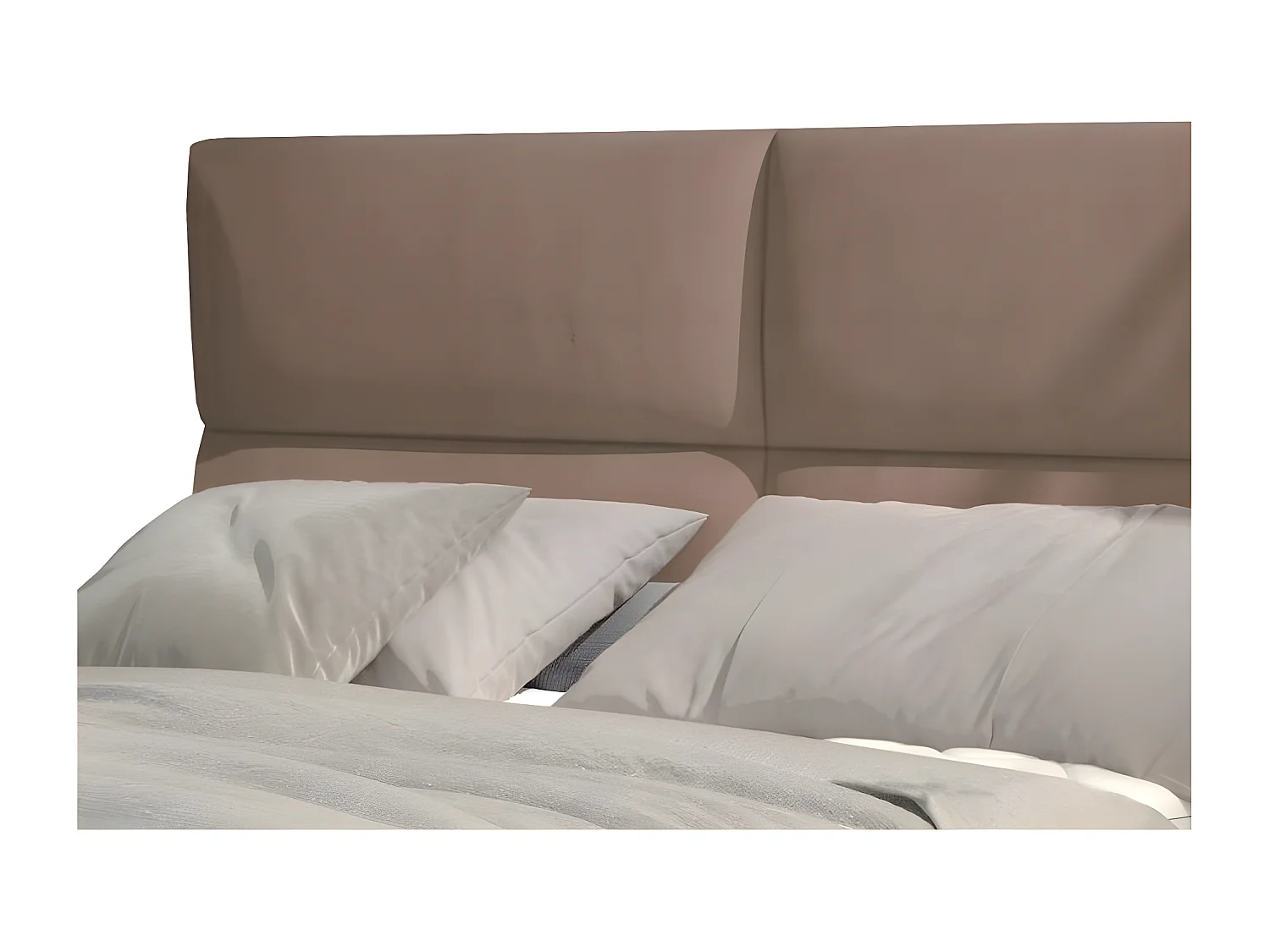 Weber lichtbruin fluweel gestoffeerd continentaal bed-Slapen 180x200cm