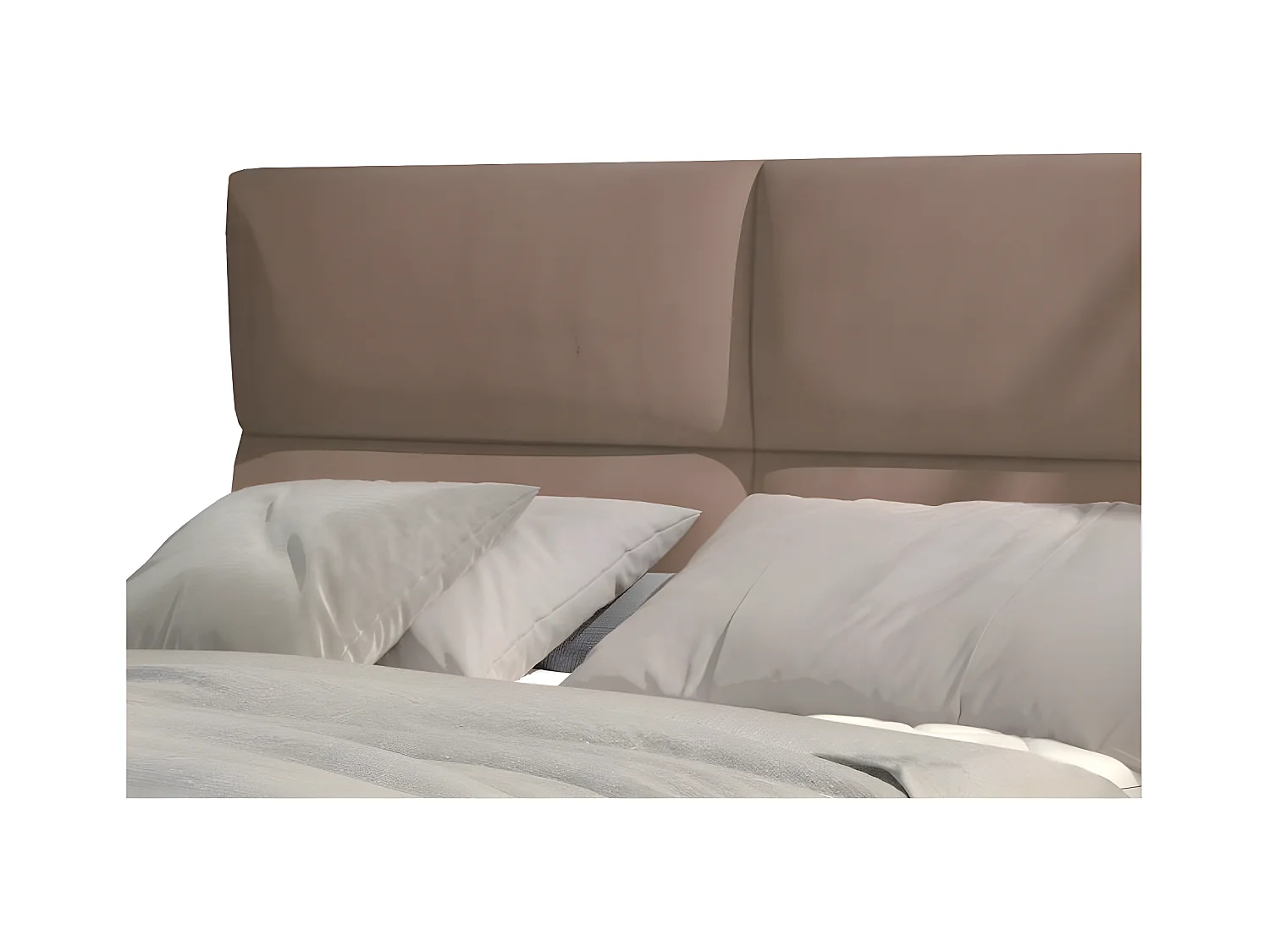 Lit continental capitonné velours marron clair Weber-180x200