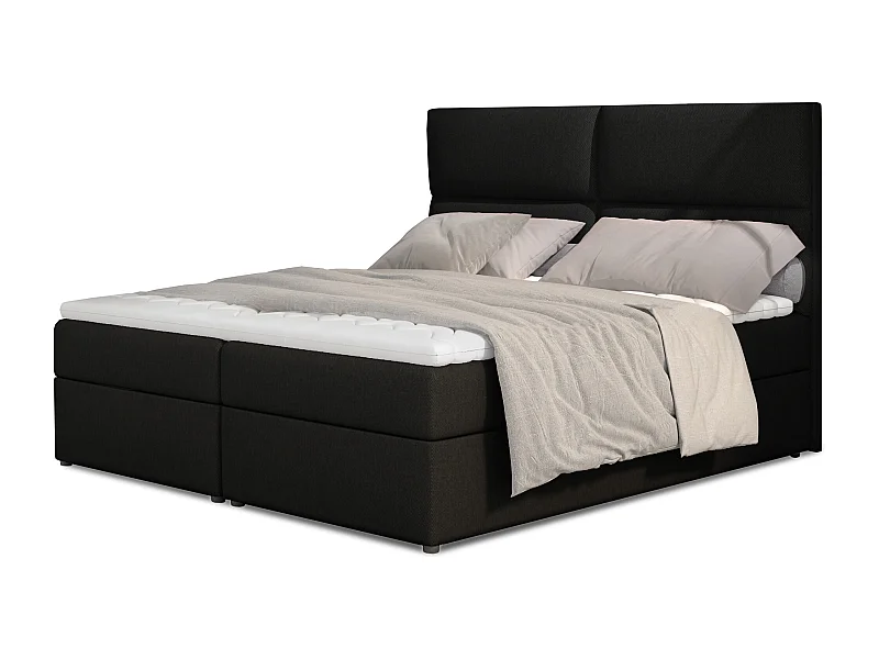 Weber gestoffeerd continentaal bed met zwarte stof-Slapen 160x200cm