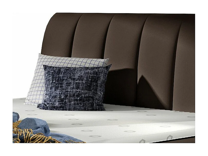 Florencia bruin kunstleer gewatteerd continentaal bed-Slapen 140x200cm