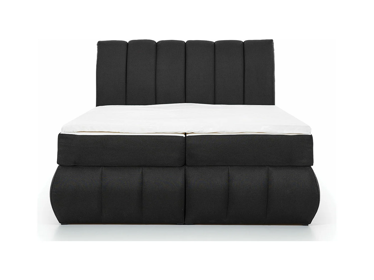 Lit continental matelassé simili cuir marron Florencia-140x200