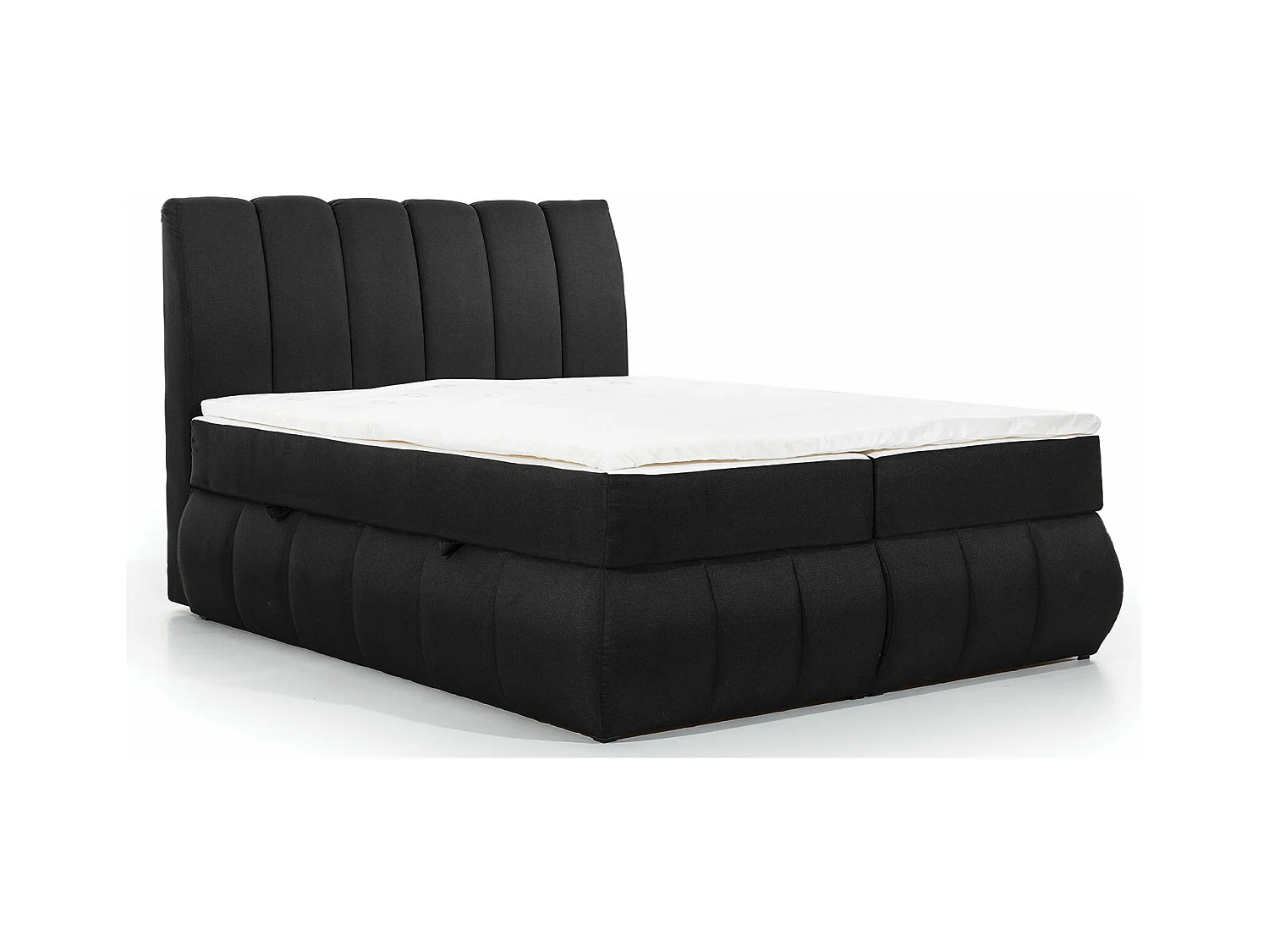 Lit continental matelassé simili cuir marron Florencia-140x200