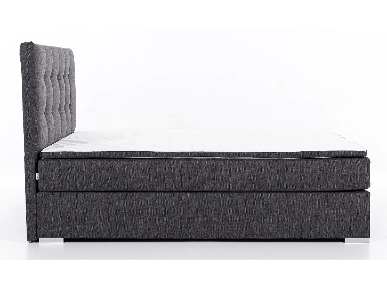 Bruin stoffen boxspringbed met Kavin matras en topper-Slapen 160x200cm