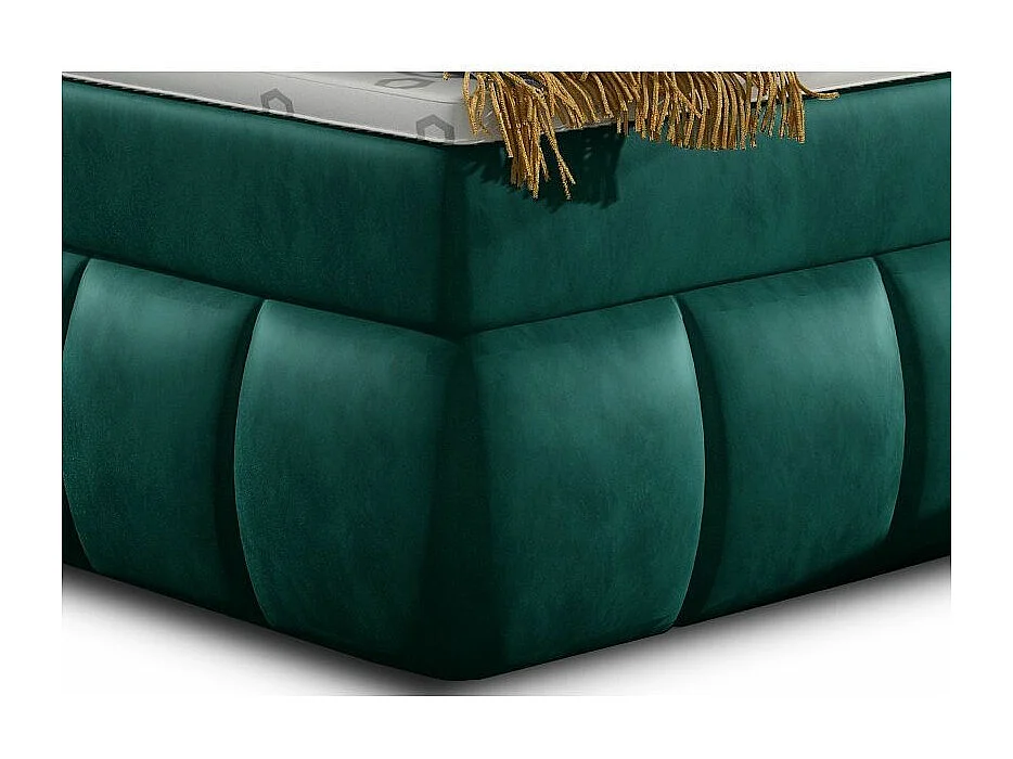 Lit continental matelassé velours vert Florencia-160x200