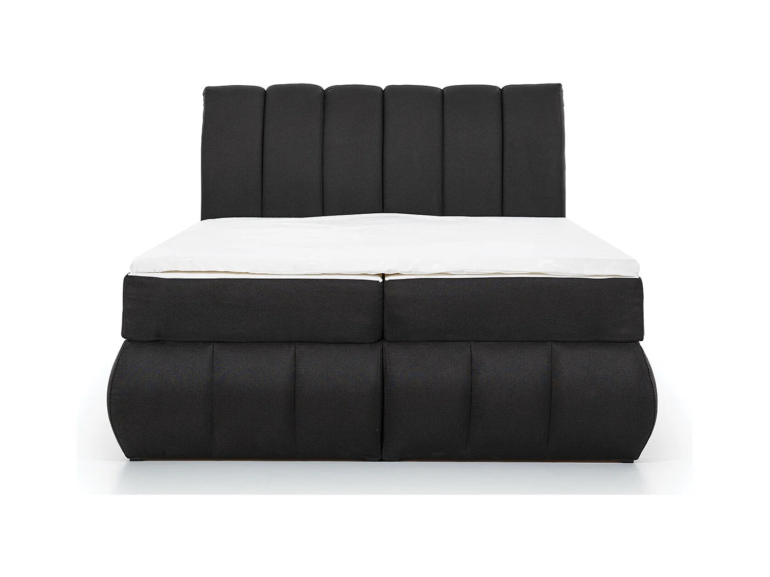 Florencia gewatteerd continentaal bed van gemêleerde zwarte stof-Slapen 140x200cm