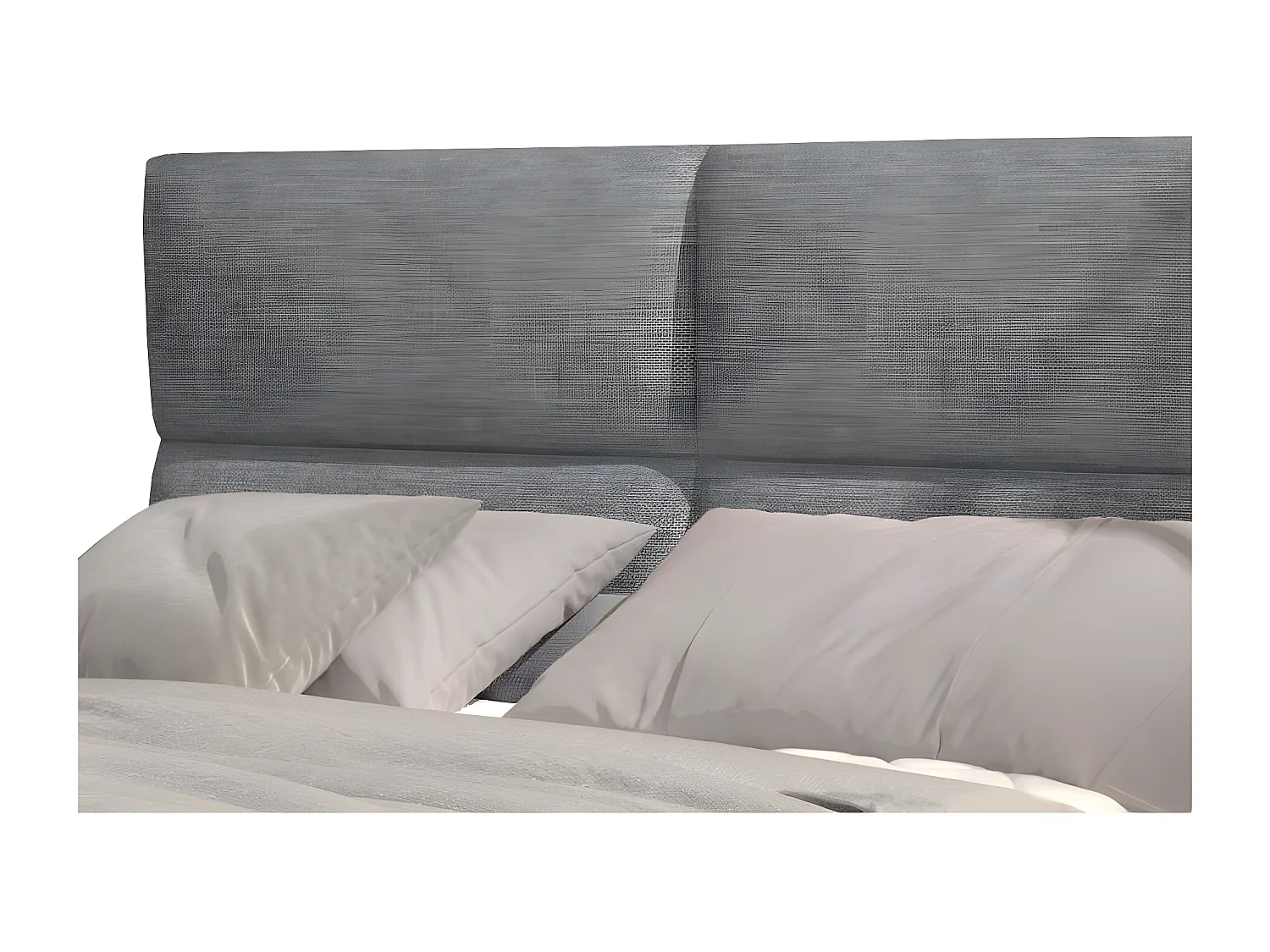 Weber lichtgrijs, met stof bekleed continentaal bed-Slapen 160x200cm