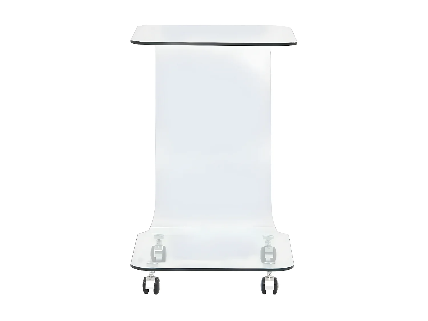 Table d'appoint sur roulettes verre trempé transparent Niu