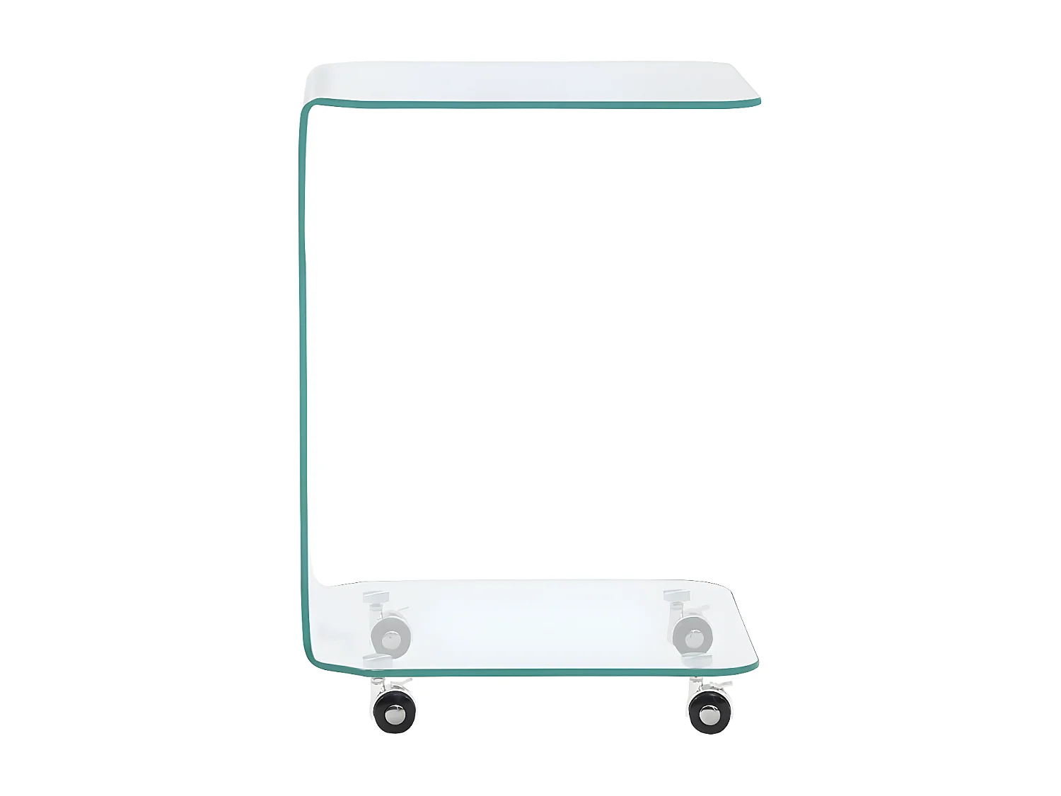 Table d'appoint sur roulettes verre trempé transparent Niu