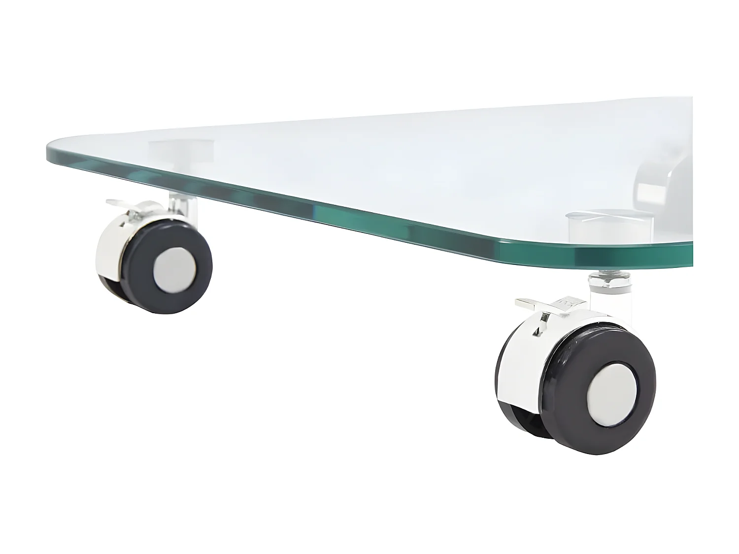 Table d'appoint sur roulettes verre trempé transparent Niu
