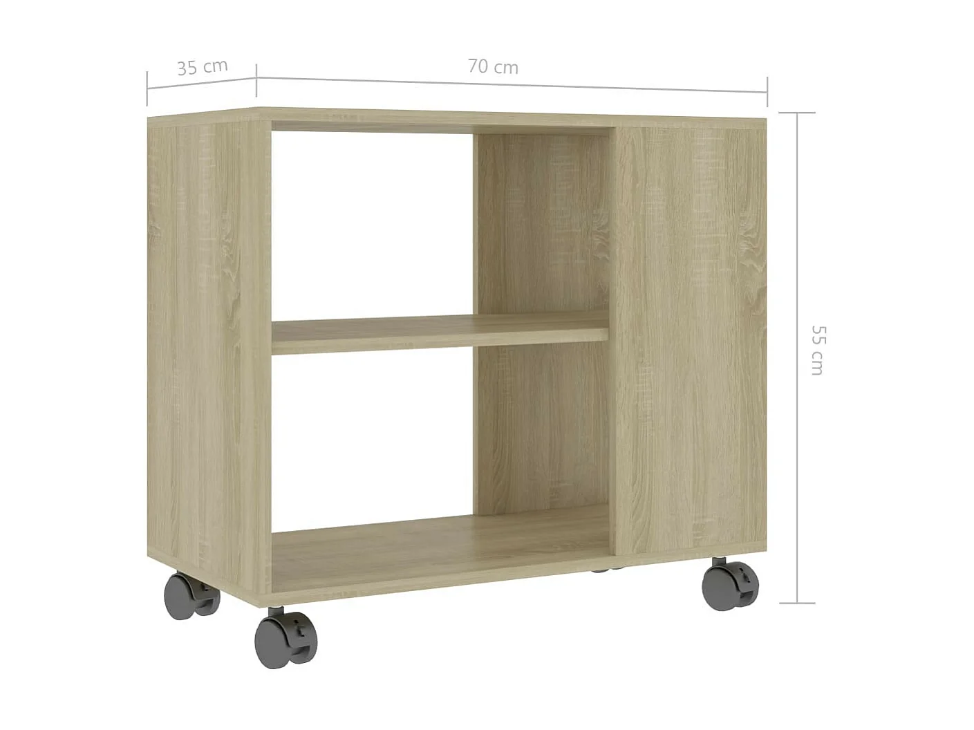 Table d'appoint Chêne sonoma 70x35x55