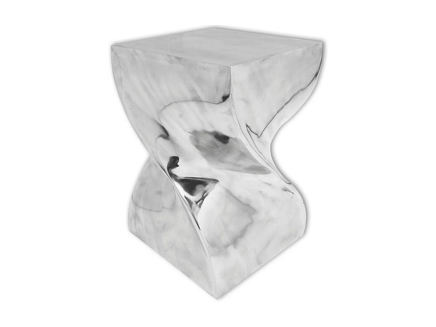 Table auxiliaire - Tabouret Forme torsadée Aluminium Argenté