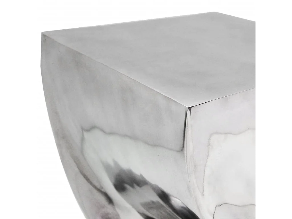 Table auxiliaire - Tabouret Forme torsadée Aluminium Argenté