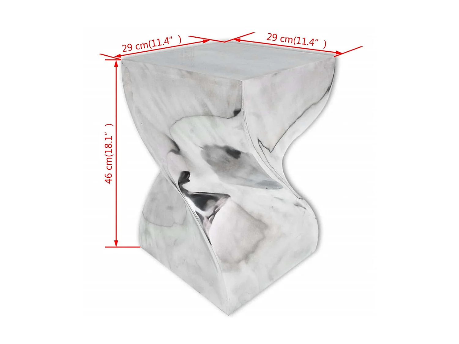 Table auxiliaire - Tabouret Forme torsadée Aluminium Argenté