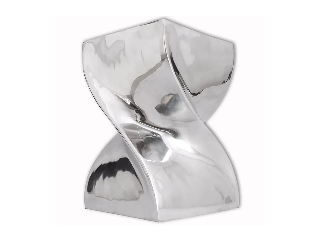 Table auxiliaire - Tabouret Forme torsadée Aluminium Argenté