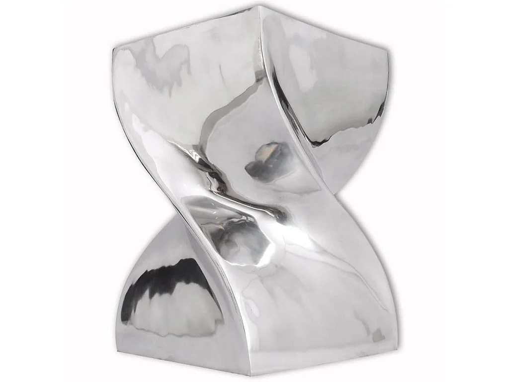 Table auxiliaire - Tabouret Forme torsadée Aluminium Argenté