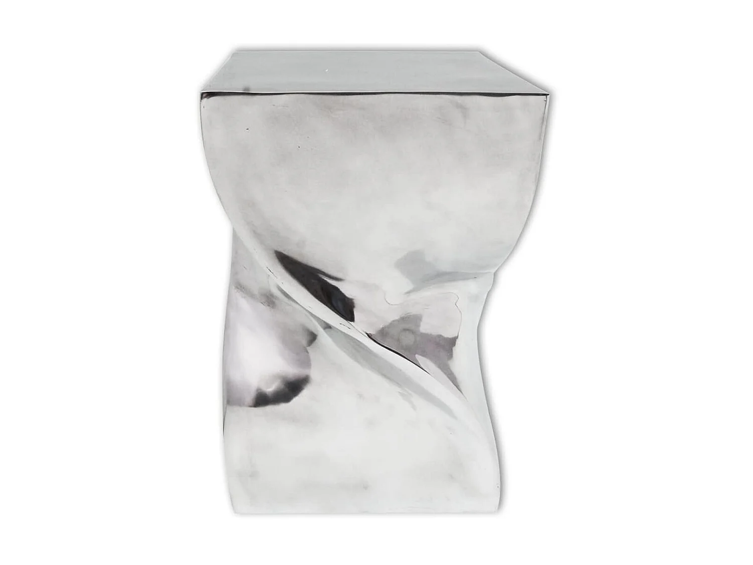 Table auxiliaire - Tabouret Forme torsadée Aluminium Argenté