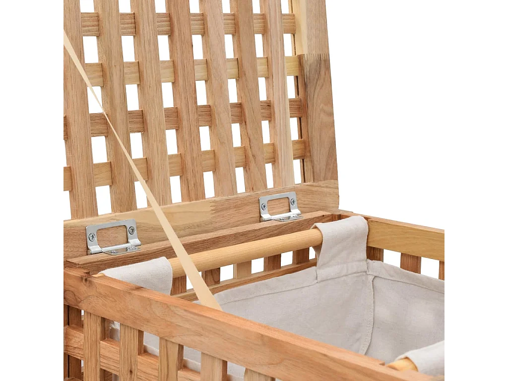 Wasmand 39x39x65 cm massief walnotenhout